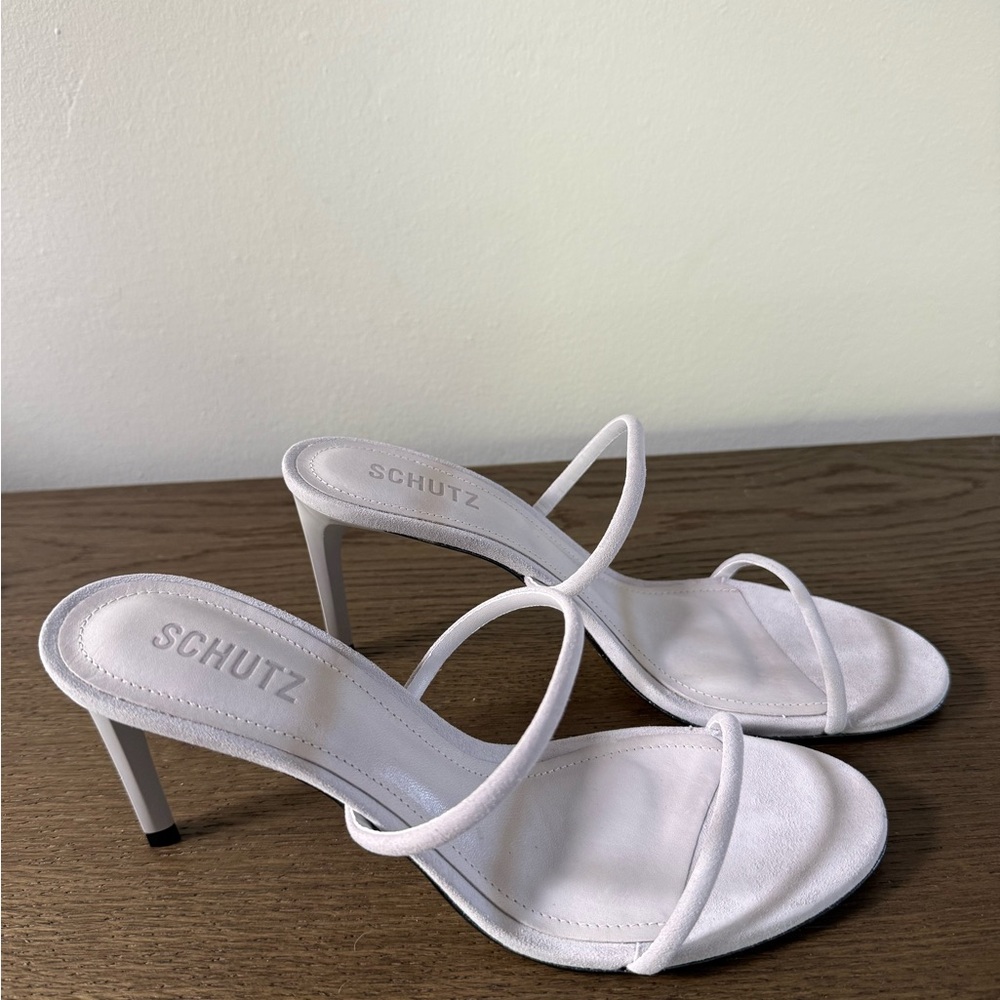 SCHUTZ Women's White Strappy Heels